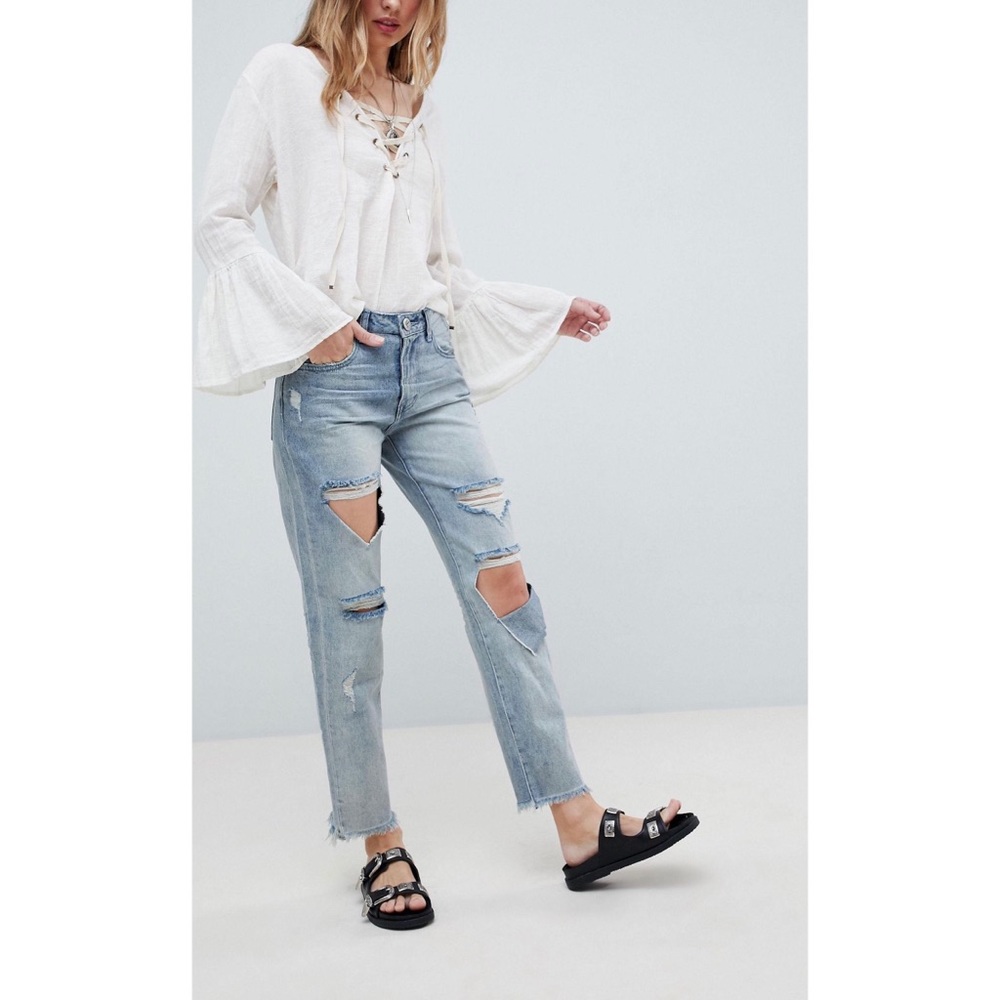 One Teaspoon High Waist Awesome Baggies distressed